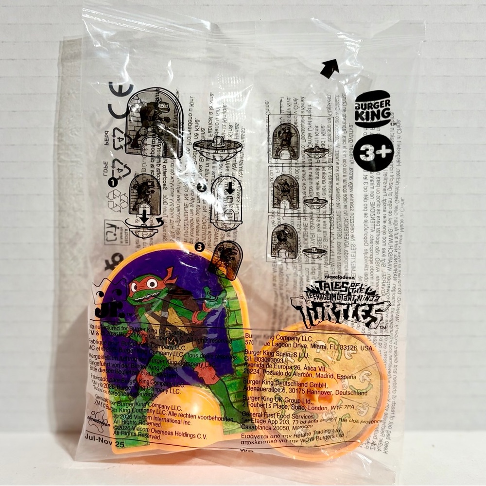 Teenage Mutant Ninja Turtles Michelangelo Burger King Kids Meal Toy Spinner NEW